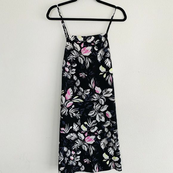 Olive+Oak Black Floral Slip Dress Sz L NWT $64 MBQ - Picture 2 of 4